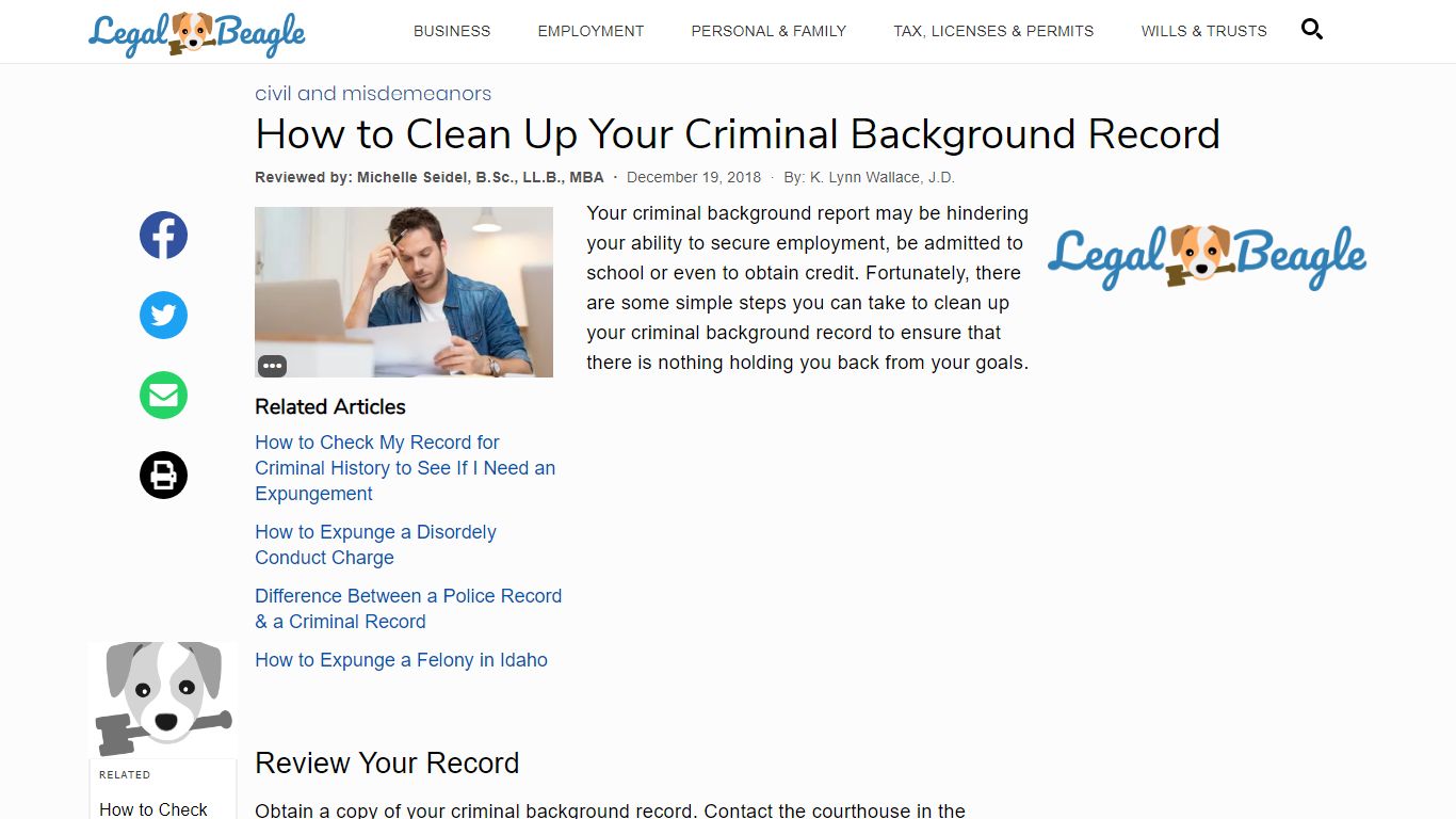 How to Clean Up Your Criminal Background Record - Legal Beagle